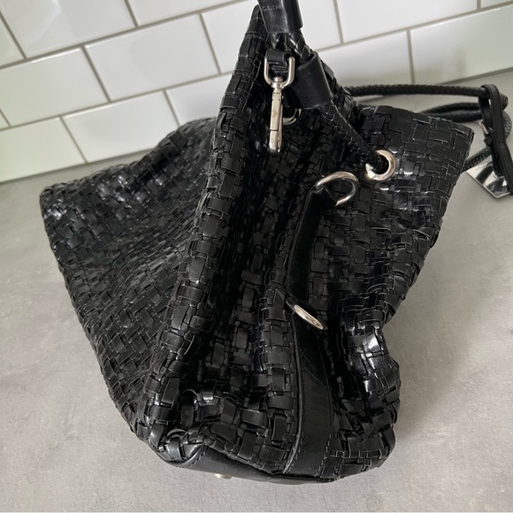 CALONGE Leather Tassel Woven Bag - Picture 8 of 15